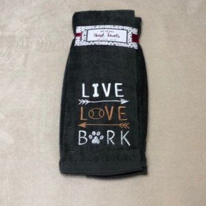 Live Love Bark Embroidered Towels